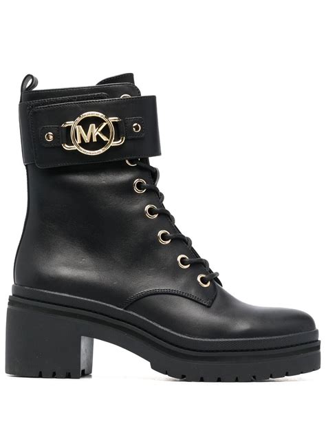 michael kors rory lace up boots|Rory Leather and Logo Combat Boot .